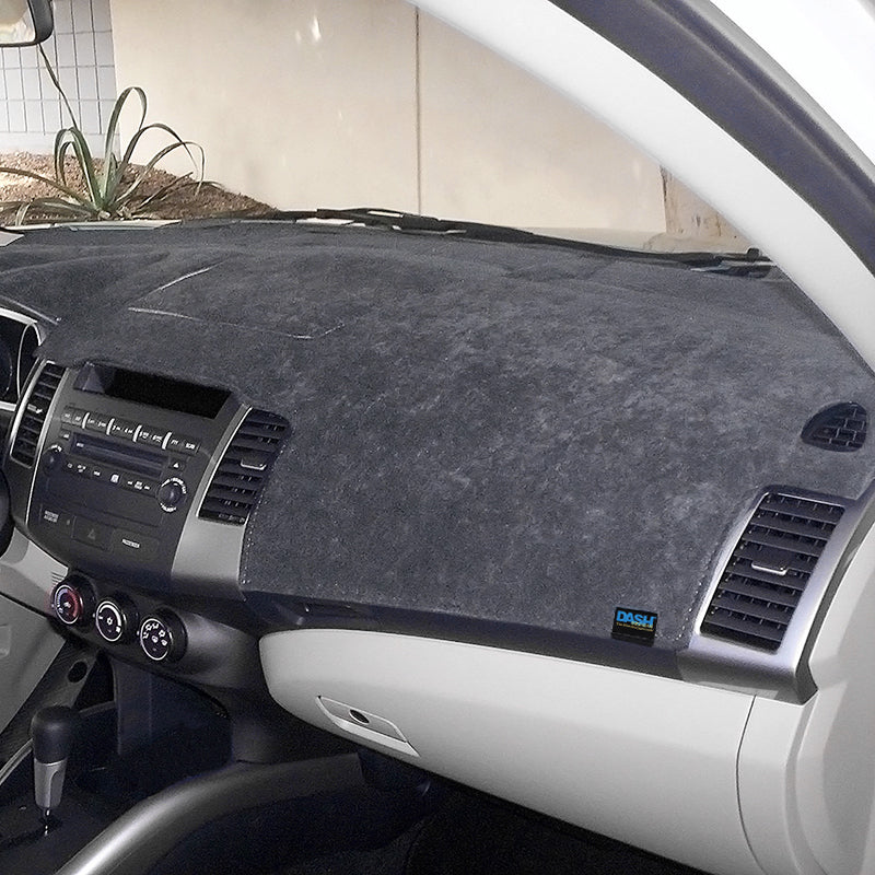 Brushed Suede Charcoal dash cover in car