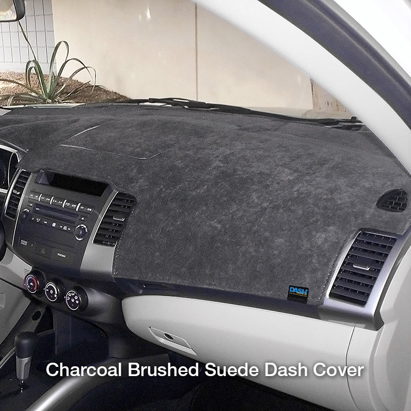 Brushed Suede Charcoal dash cover in car
