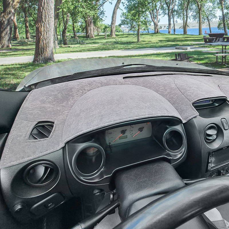 Brushed Suede Gray dash cover in park