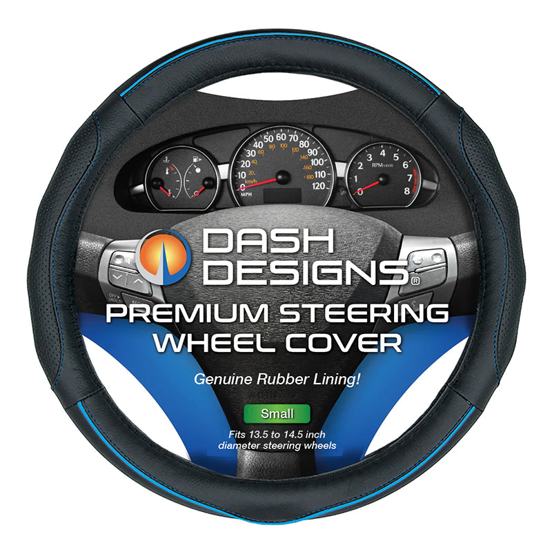 Contourz Black + Blue Small steering wheel cover