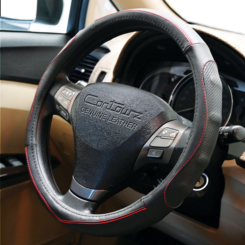 Contourz Black + Red steering wheel cover right side view