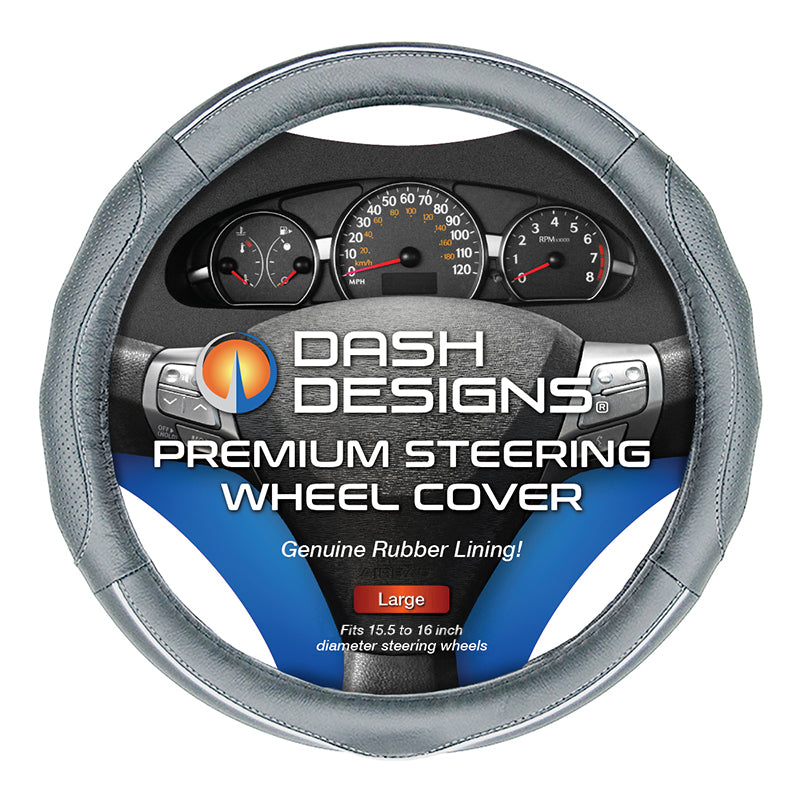 Contourz Gray + Silver Large steering wheel cover