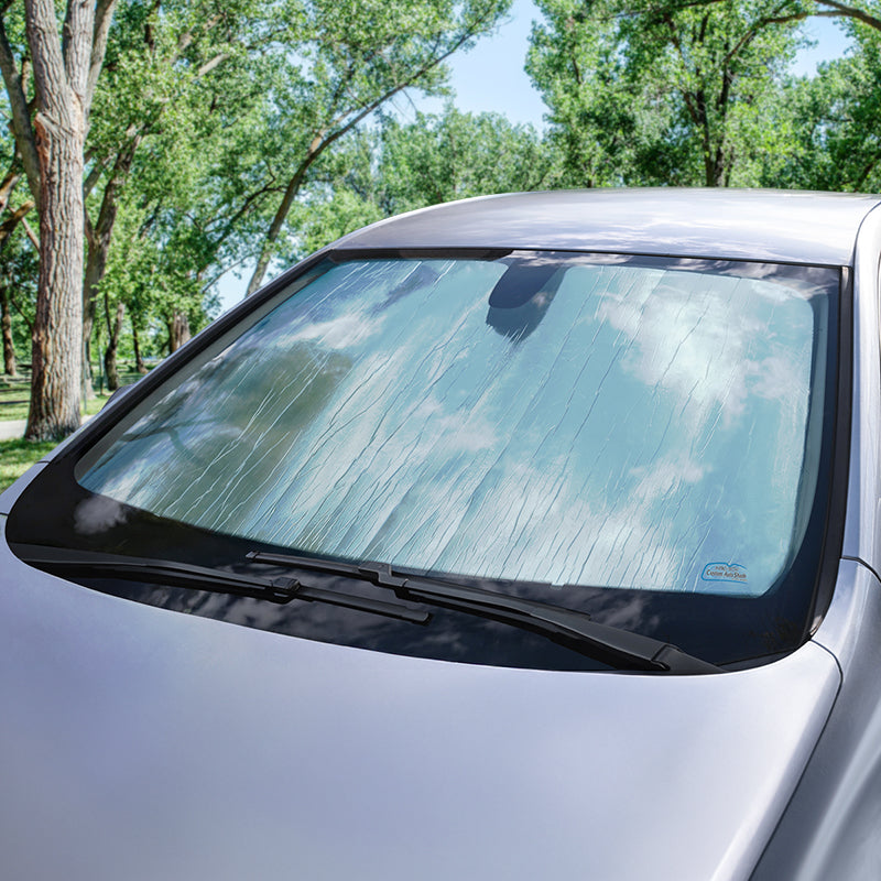 Custom Auto Shade in a silver car