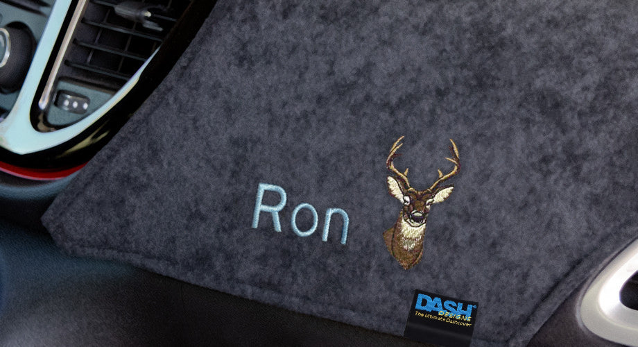 Dash Cover Embroidery with name and Buck Logo