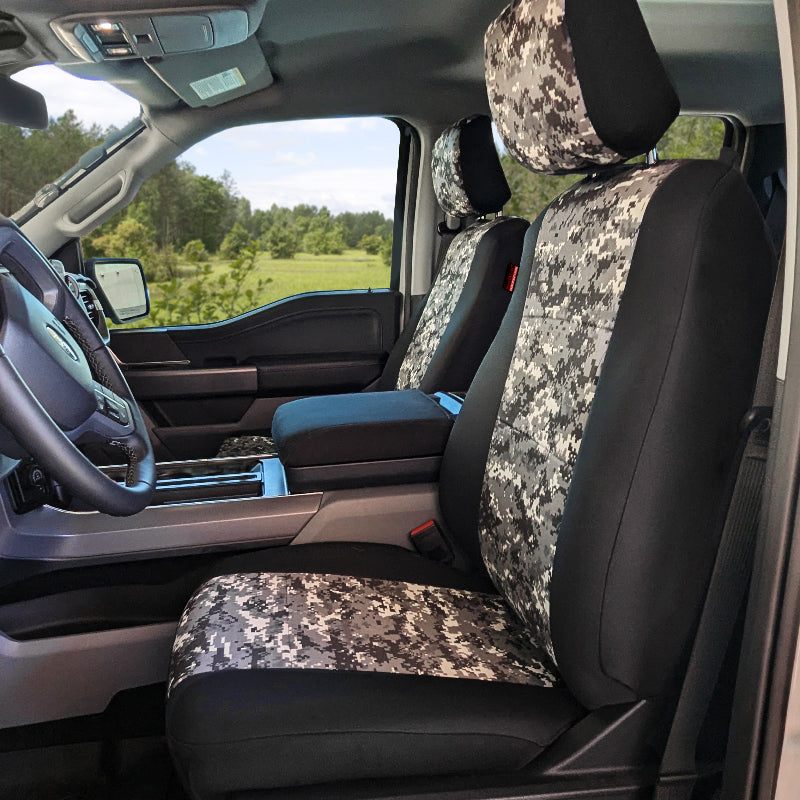 Seat Décor Digital Camo Charcoal 2-Tone seat covers