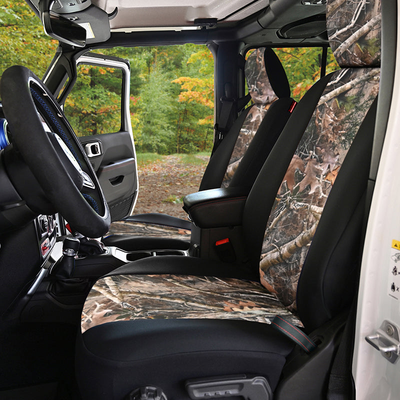 Seat Décor TrueTimber Kanati Camo seat covers with woods in background