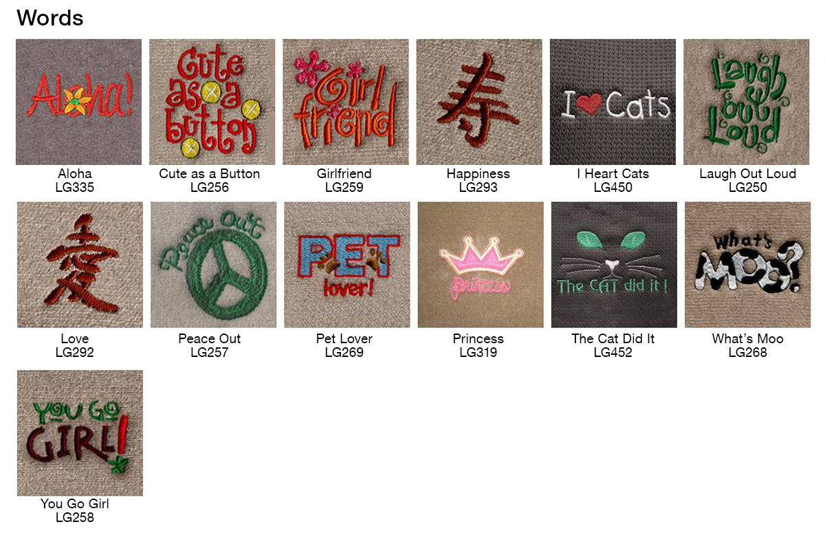 Embroidery Word Logos