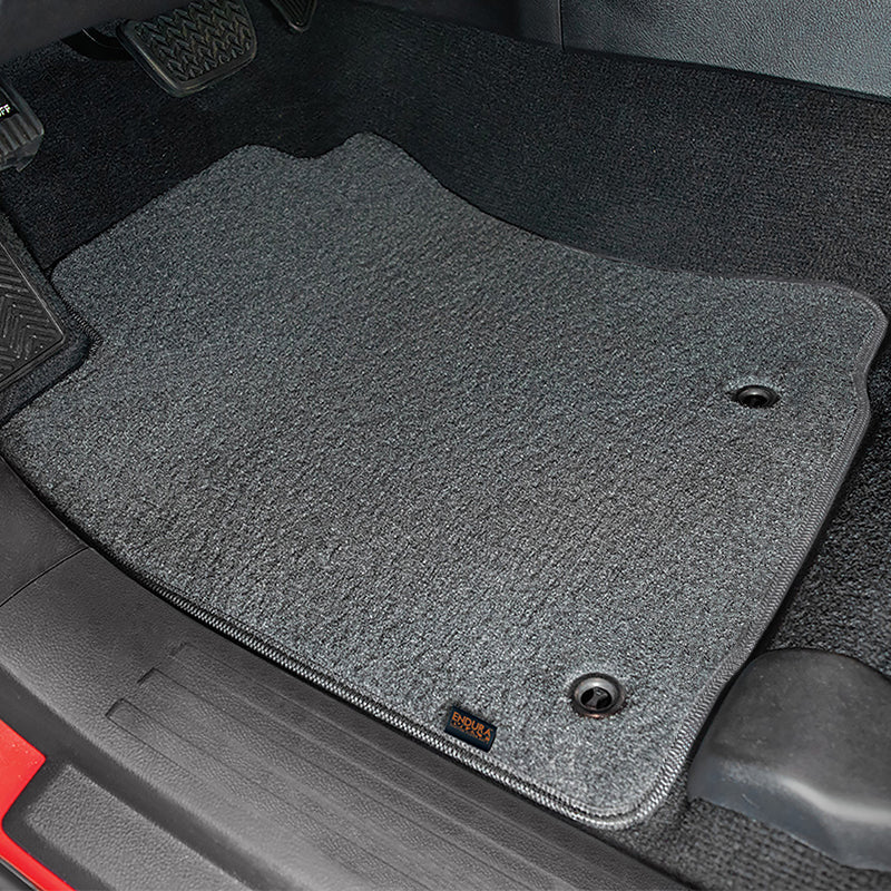 Endura Mat Silver car floor mat in a gray vehicle interior.