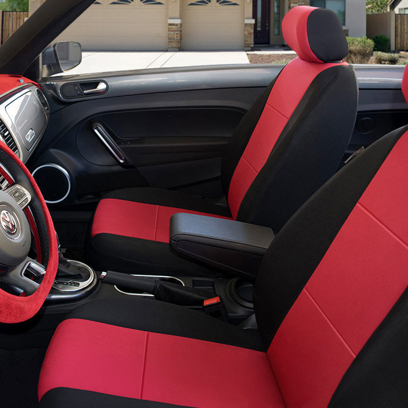 Genuine Neoprene Red 2-Tone in VW convertible