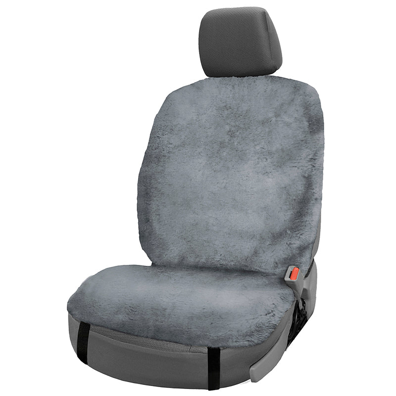 Gray Sheepskin Seat Topper without headrest
