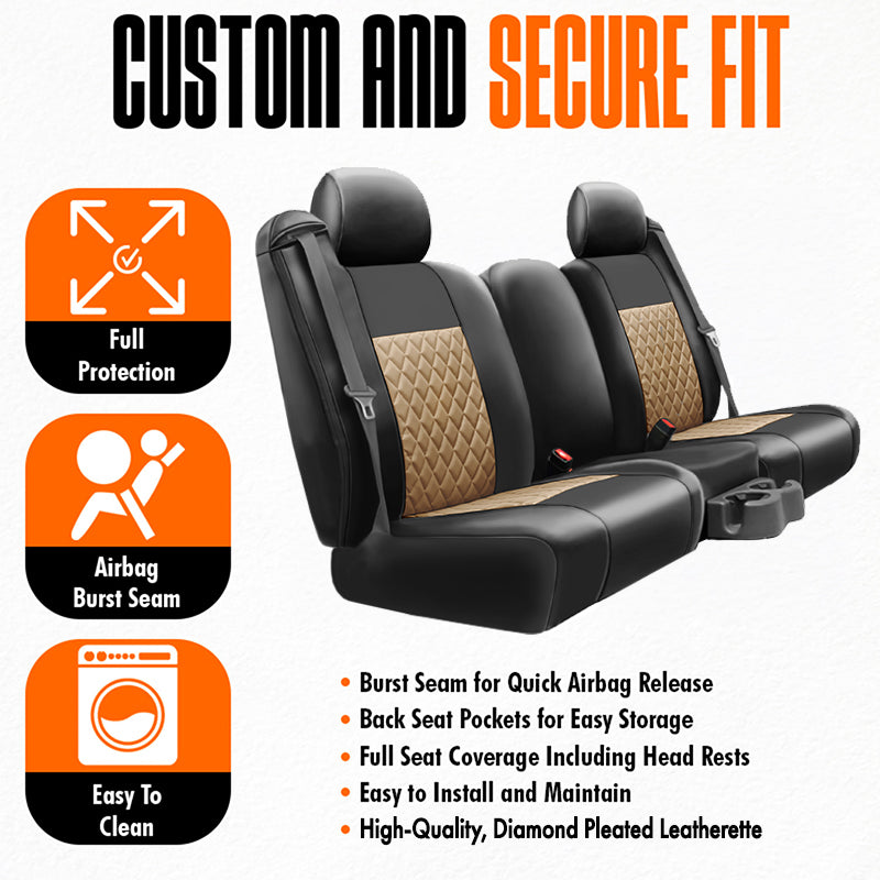 Seat Décor Leatherette Diamond Pleat Infographic