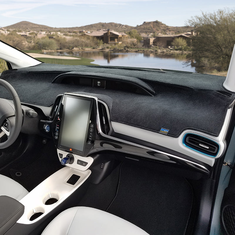 Plush Velour dash cover with golf community in background