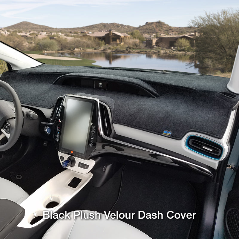 Plush Velour dash cover with golf community in background