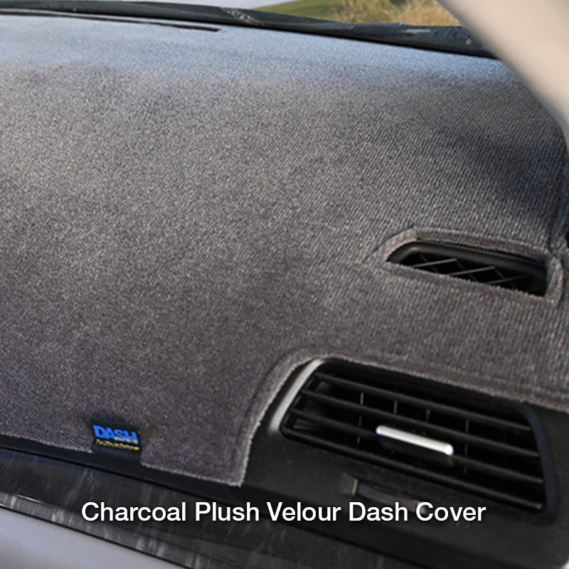 Plush Velour Medium Gray dash cover closeup