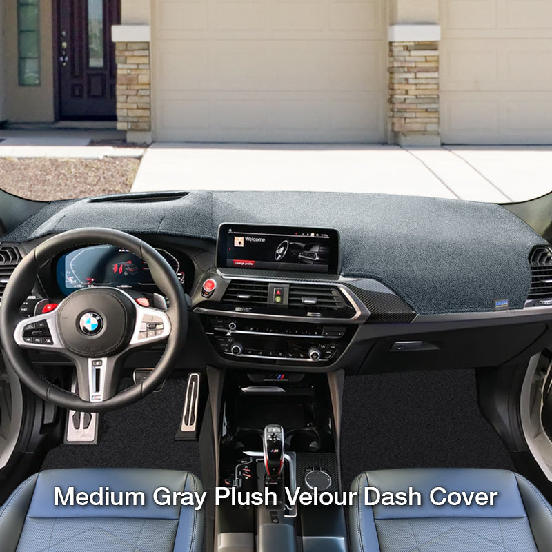 Medium Gray Plush Velour dash cover in BMW
