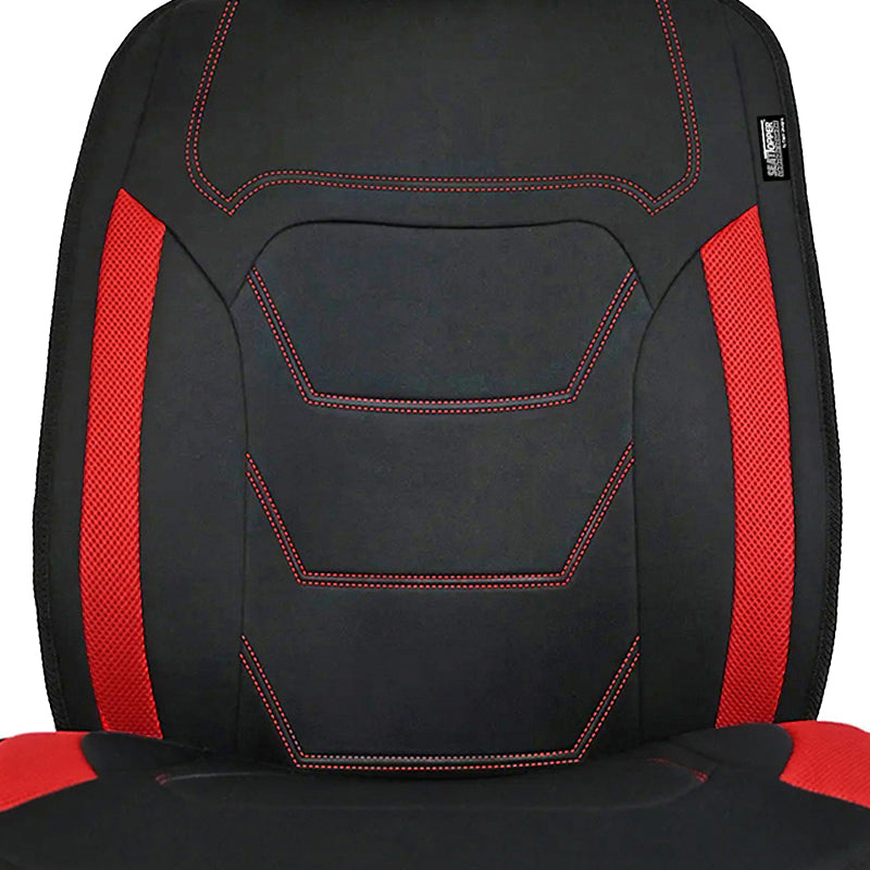 Red Seat Topper accent and stitching detail