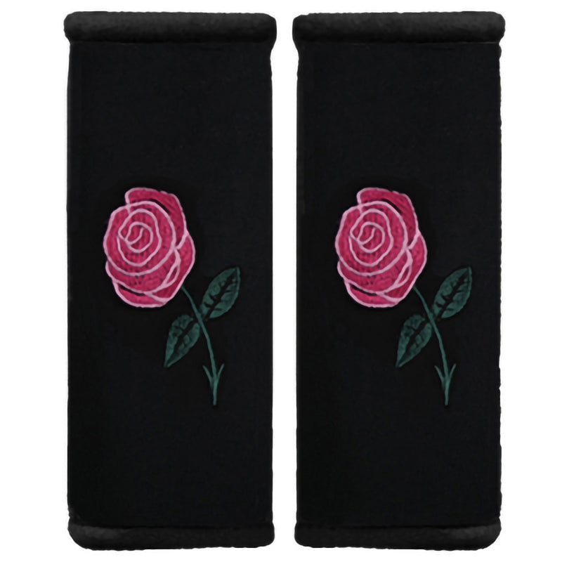 Seat Belt Cushion Red Rose Twin Pack