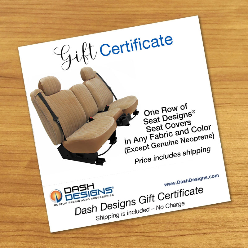 Seat Cover Gift Certificate