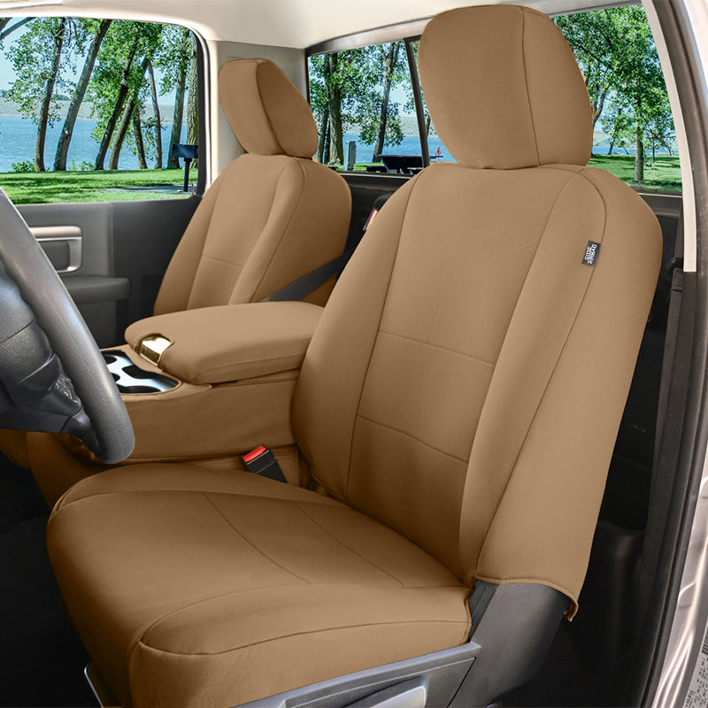 Seat Décor Cordura Tan seat covers in a pickup