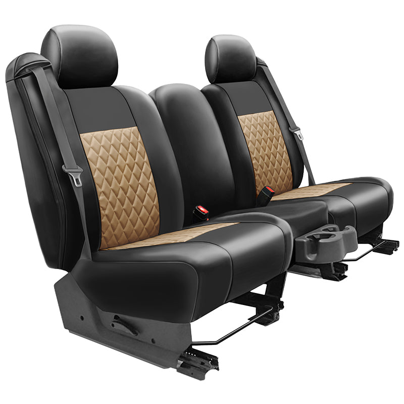 Seat Décor Leatherette Diamond Beige 2-Tone seat cover example