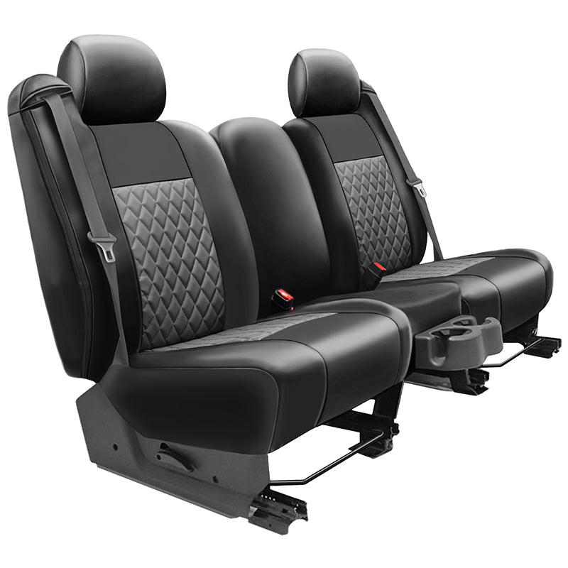 Seat Décor Leatherette Diamond Charcoal 2-Tone seat covers example