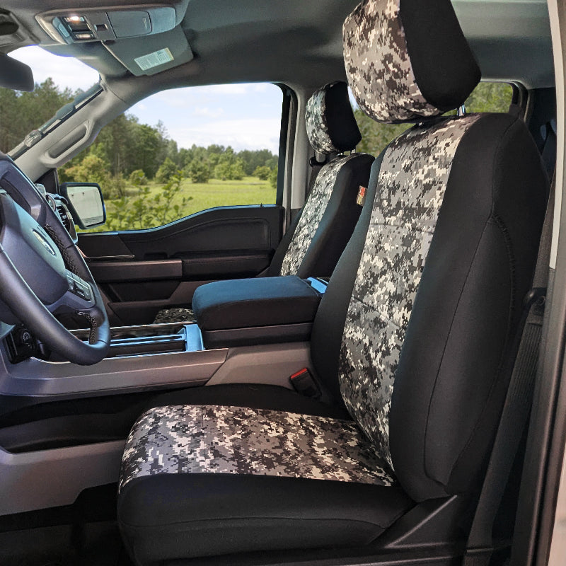 Seat Designs Digital Camo Charcoal 2-Tone seat covers