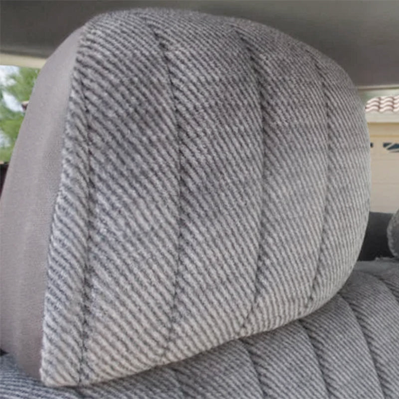 Seat Designs Madera Silver headrest closeup