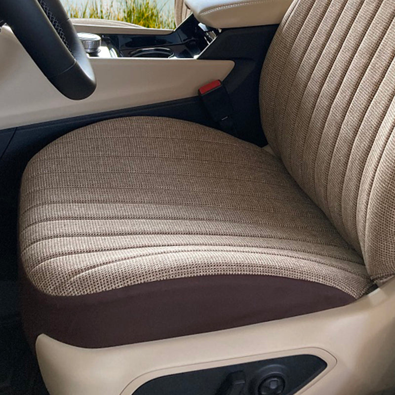 Seat Designs Tweed Brown seat covers closeup
