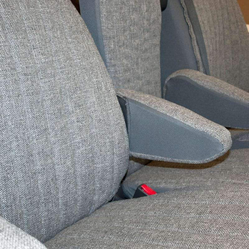 Seat Designs Tweed Gray Armrest Detail