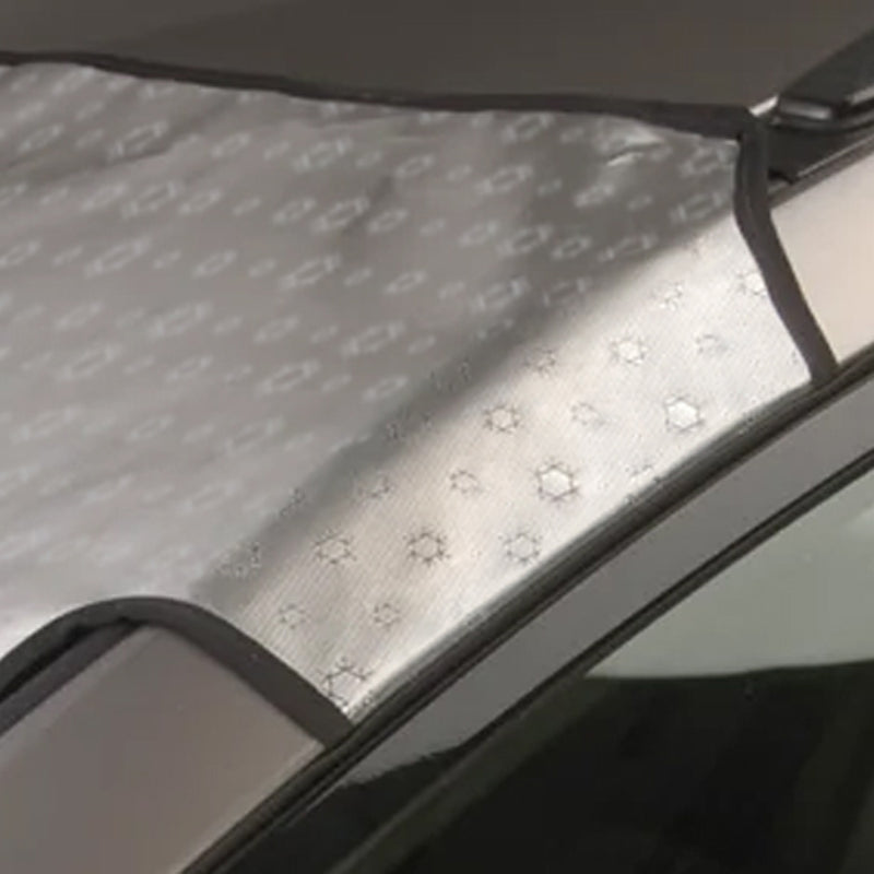 SnowShade showing flap tucked into door