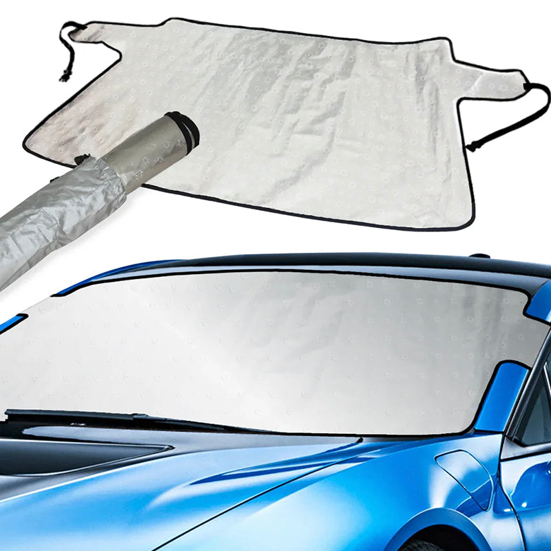 SnowShade on car with samples