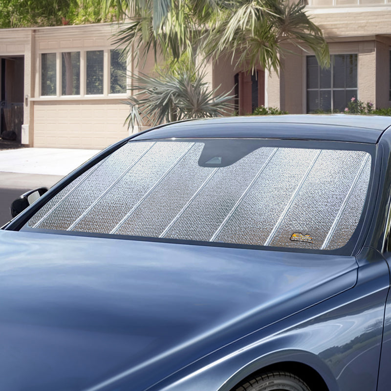 Ultimate Reflector sunshade on a dark car