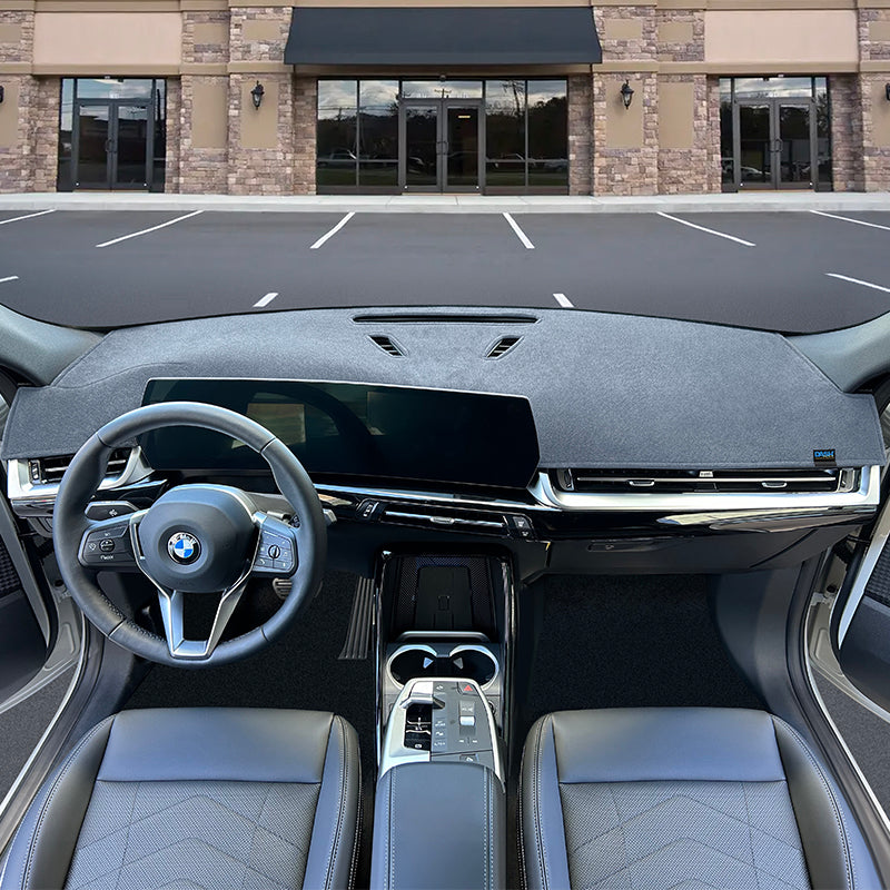 Velour Gray dash cover on a '26 BMW X2