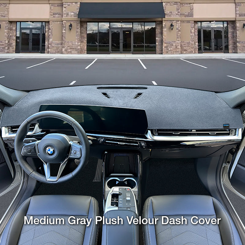 Velour Gray dash cover on a '26 BMW X2