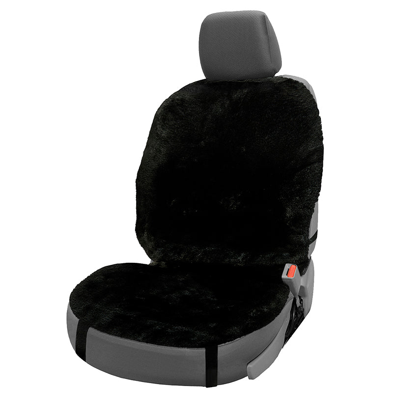 Black Sheepskin Seat Topper without headrest