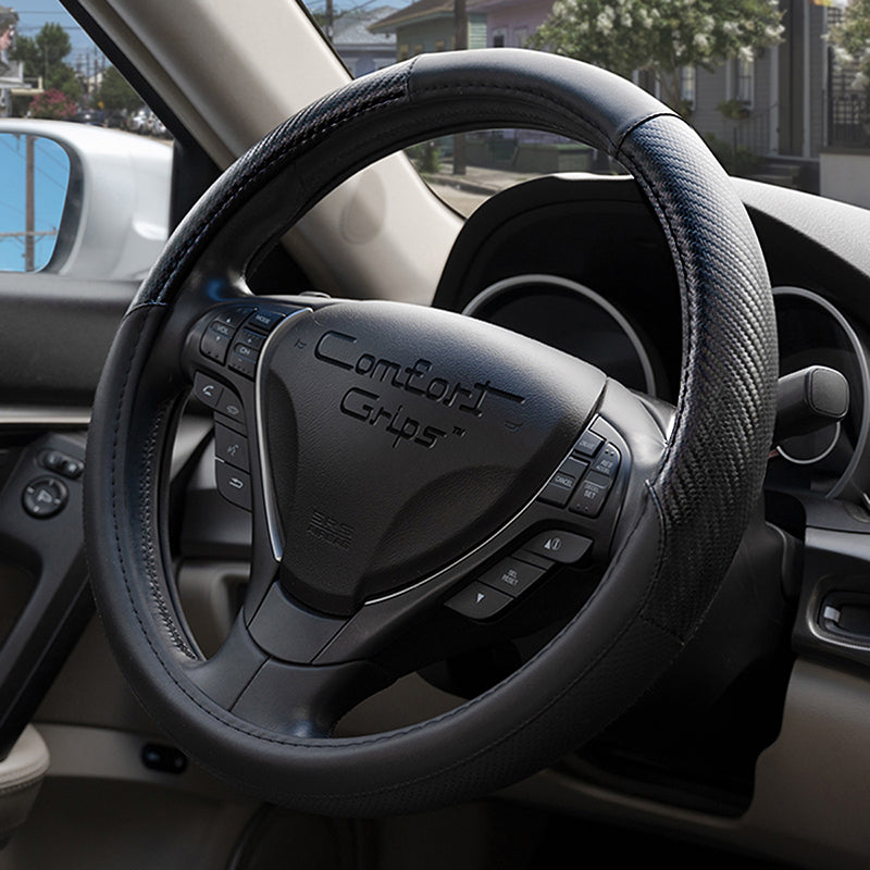 Carbon Smooth  steering wheel cover right side view