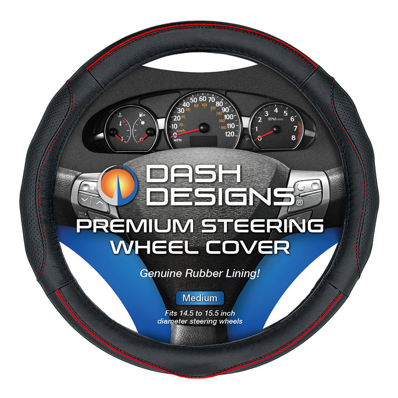Contourz Black + Red Medium steering wheel cover