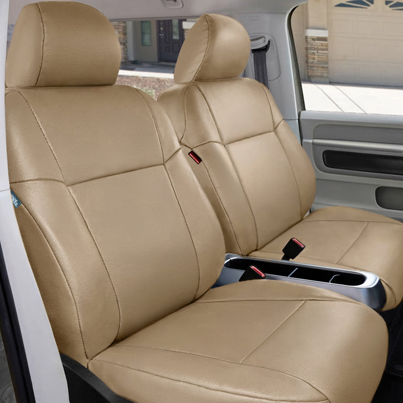 Seat Décor Leatherette Beige Solid seat covers