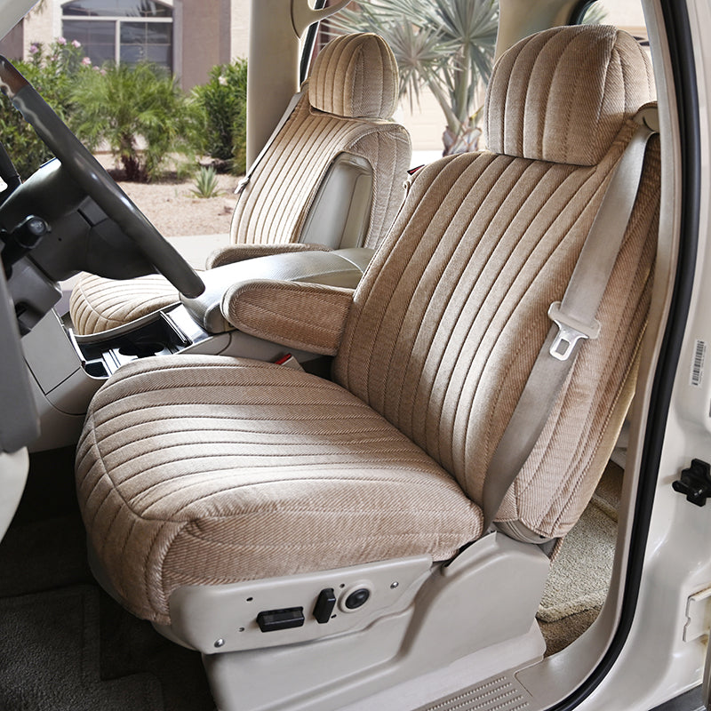 Seat Décor Madera Toast seat covers on driver's side.