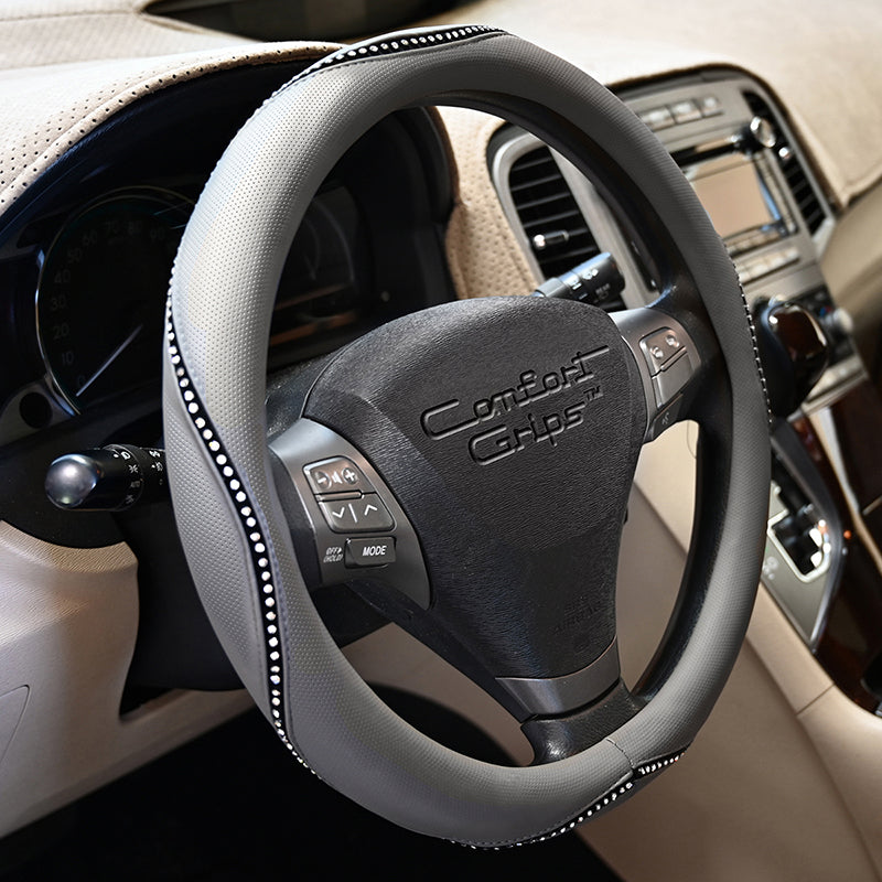 Gem Grip Gray steering wheel cover left side