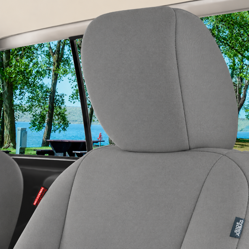 Genuine Neoprene Gray Headrest Detail