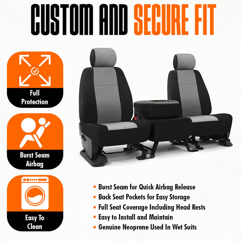 Genuine Neoprene seat cover with features listed