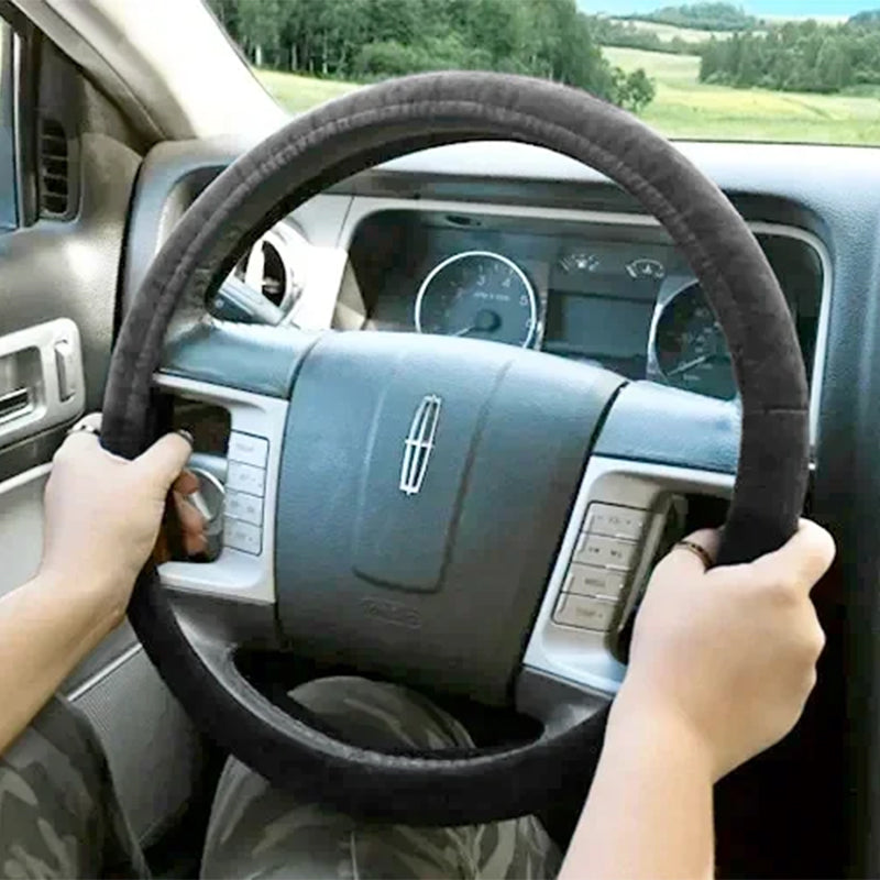 Grip&Go™ Brushed Suede Stretch-On Steering Wheel Cover