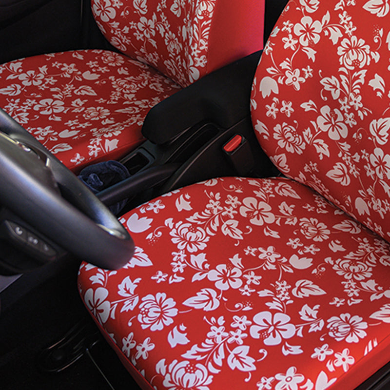 Hawaiian Red Hibiscus Solid seat covers closeup