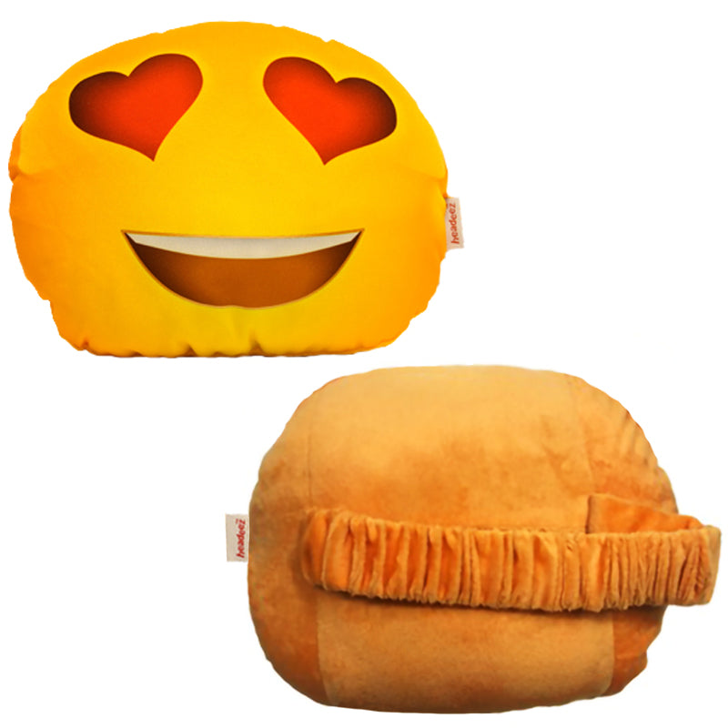 Heart Eyes Emoji Travel Pillow front and back