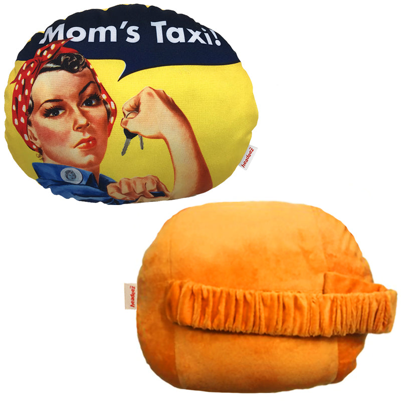 Mom's Taxi Travel Pillow front and back