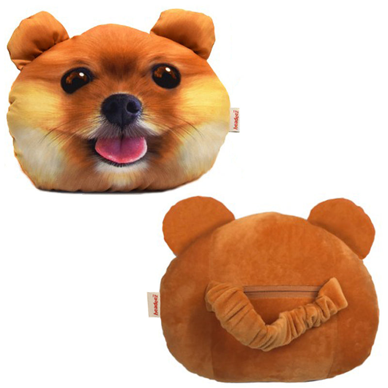 Pom Puppy Travel Pillow front and back