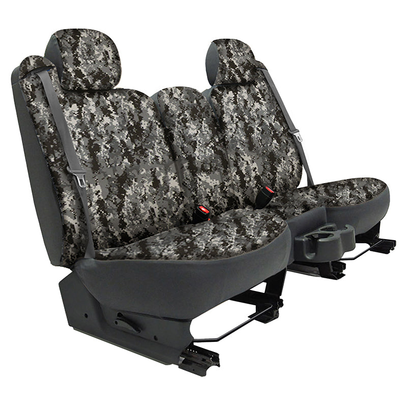 Seat Designs Digital Camo Charcoal Solid seat covers