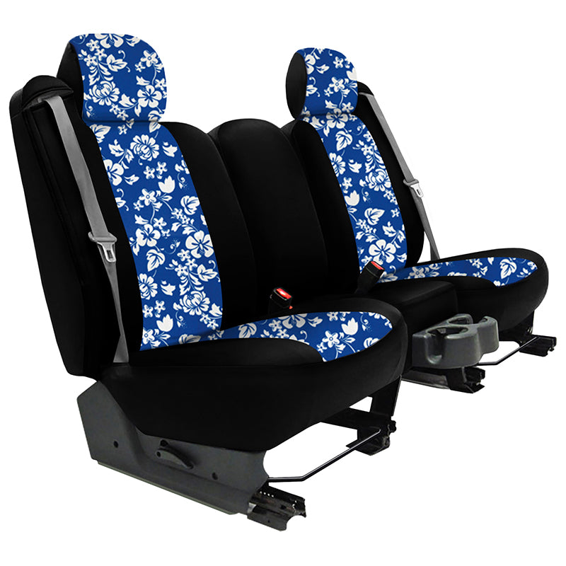 Hawaiian Blue Hibiscus 2-Tone seat covers example