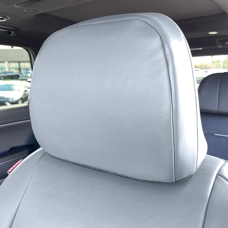 Leatherette Gray Solid headrest closeup